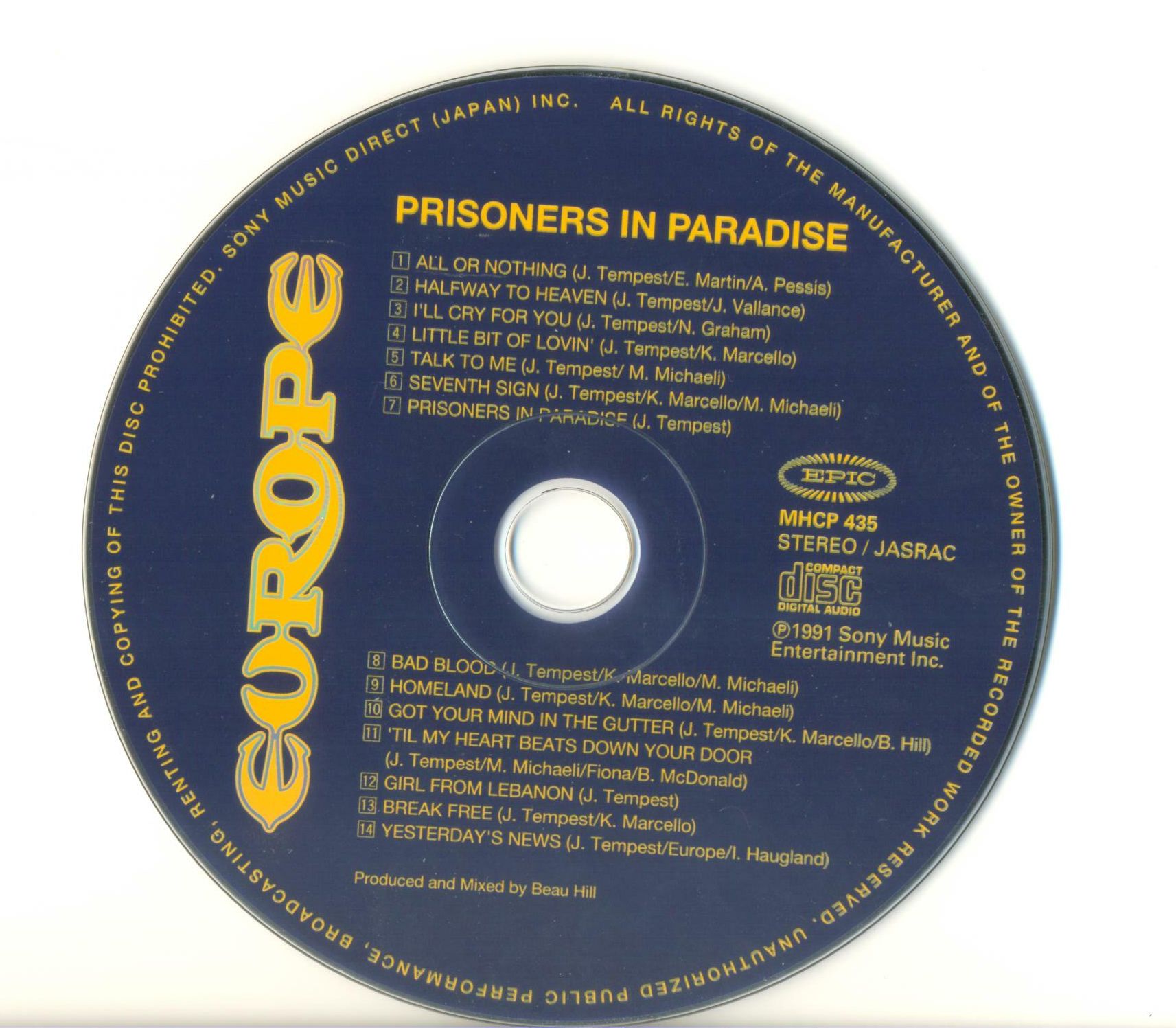 Europe  Prisoners In Paradise : CD JPN